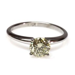 Genuine 0.90 ctw Solitaire Round Ring, K-L, SI3