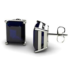 Genuine 8.0 ctw Sapphire Earring 14k W/Y Gold