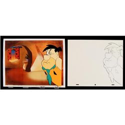 Original Fred Drawing Animation Unhappy Flintstones Cel