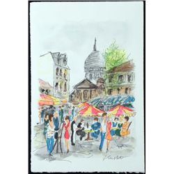 Urbain Huchet Signed Ltd Ed Print Montmartre, Paris