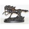 Image 1 : Beautiful Bronze Sculpture Two Running Horses