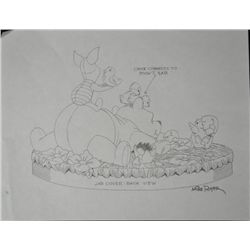 Winnie the Pooh Orig Mike Royer Signed Product Drawing