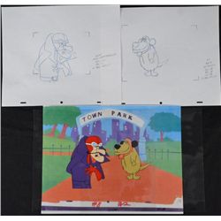 Dastardly & Muttley Orig Production Cel & Drawing Set 4