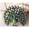 Image 1 : Flashy Bronze and Multicolor Enamel Peacock Necklace