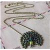 Image 2 : Flashy Bronze and Multicolor Enamel Peacock Necklace