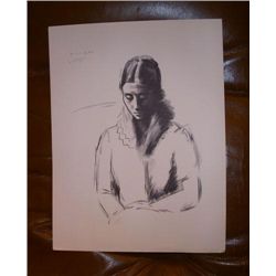 OLGA  was Picasso's Wife B&W Lithograph Numbered