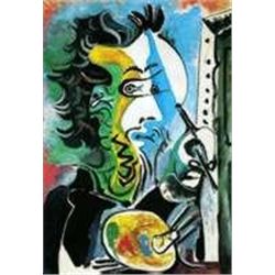 The Artist by Picasso Numbered Giclee 20x26 On Canvas