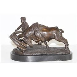 Handsome Bronze Sculpture Kneeling Matador