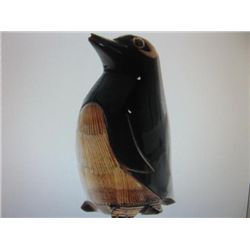 Hand carved Scrimshaw Water Bufalo horn Penguin