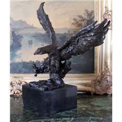 Magnificent Bronze Sculpture Landing Eagle