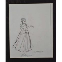 Cinderella Orig Disney Drawing Signed Philo Barnhart