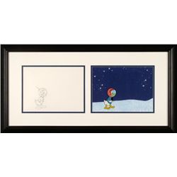 Framed Original Animation Donald Duck Cel Drawing Space