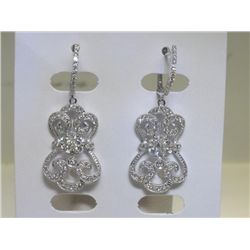 1.33 Carat All Diamonds 14K White Gold Earrings