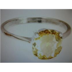 Natural Yellow 1.1 ctw Citrine Solitaire Ring