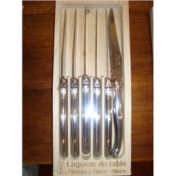 Set of 6 authentic French Laguiole steak knives