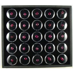 Tray of 25 Ruby Gemstones Totaling 51.86 Carats