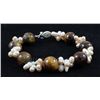 Image 1 : 134.65CTW 8" TIGER EYE FRESHWATER PEARL WITH CORAL BRAC