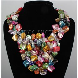 1600CTW 16" MULTICOLOR MOTHER OF PEARL NECKLACE METAL L