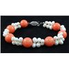 Image 1 : 134.7CTW 8" SUNSET ORANGE FRESHWATER PEARL WITH CORAL B