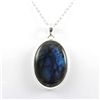 Image 1 : 74.ctw Blue Fire Silver Pendant