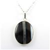 Image 1 : 40.ctw Stripped Onyx Silver Pendant