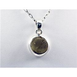25.ctw Prehnite Silver Pendant