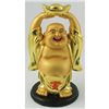 Image 1 : A Happy Buddha Holding Lucky Coin Bar for Wealthy Year