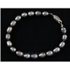 Image 2 : 82.07CTW 9" BLACK FRESHWATER PEARL BRACELET METAL LOCK