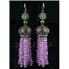 Image 1 : 179.51ctw Victorian Silver Jewelry Dangling Earring