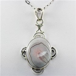 32.ctw Agua Nueva Agate Silver Pendant