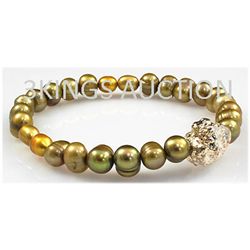 91.80ctw Natural Rice Freshwater Pearls Bracelet