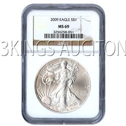 Certified Uncirculated Silver Eagle 2009 MS69