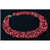 Image 2 : 591CTW 18" COLRAL RED CHIPPED STONE NECKLACE METAL LOCK