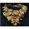 Image 2 : 1434CTW 16" CHUNKY AMBER MOTHER OF PEARL NECKLACE METAL