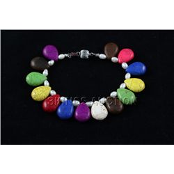 142.45CTW 7" MULTICOLOR FRESHWATER PEARL WITH TURQUISE