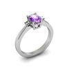 Image 1 : Amethyst 0.45 ctw Diamond Ring 14kt White Gold