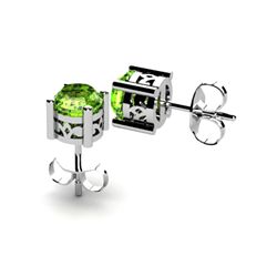 Peridot 1.00ctw Earring 14kt White Gold