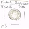 Image 1 : 1964-D ROOSEVELT SILVER DIME *RARE MS HIGH GRADE*!!