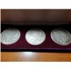 Image 1 : 1921 PDS SET OF 3 MORGAN SILVER DOLLARS IN CASE ALL XF