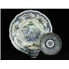 Image 1 : A Worcester blue and white cup and saucer ...