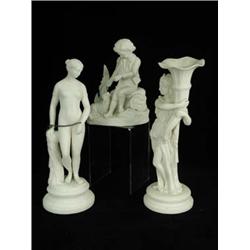 Three Parian figures, (some damage), highe...