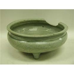 A Song Dynasty Celadon crocus bowl on thre...