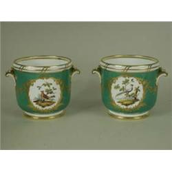 A pair of Mintons cache pot in the Sevres ...