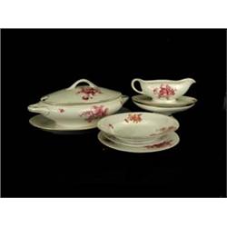 A KPM porcelain part dinner service with p...