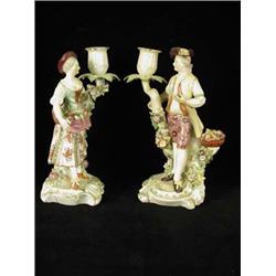 A pair of late 18th century Derby figure c...