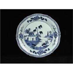 A late 18th century Chinese blue and white...