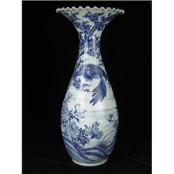 A large 19th century Chinese blue and whit...