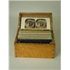 Image 1 : Approx. fifty stereoscope cards in a burr ...