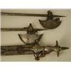 Image 1 : An Indian steel sword and two axes with de...