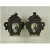 Image 1 : A pair of pottery tobacco jars and covers....